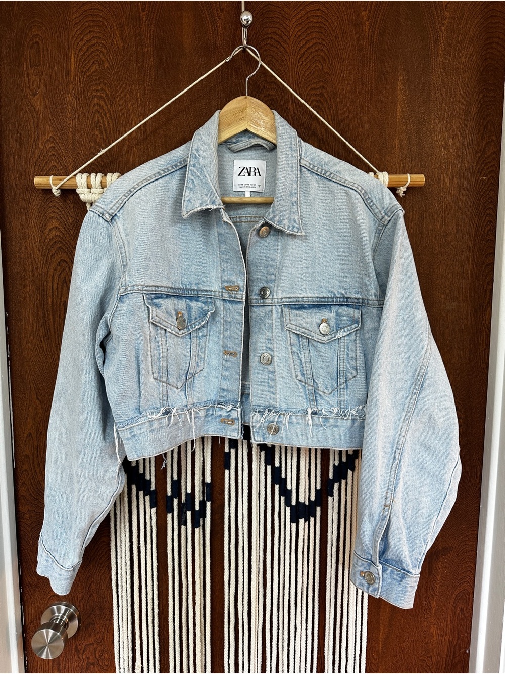 ZARA Light Wash Cropped Denim Jacket